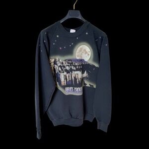 Vintage 1991 Bryce Canyon Sweatshirt Wolf Moon Black XL Mens